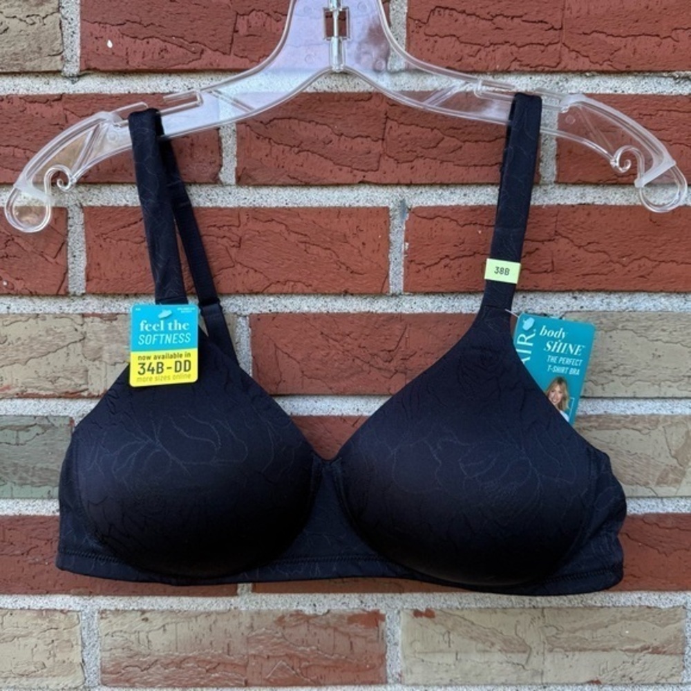 Vanity Fair NWT Body Shine Full Coverage Black Wirefree T-shirt Bra 72298 🖤